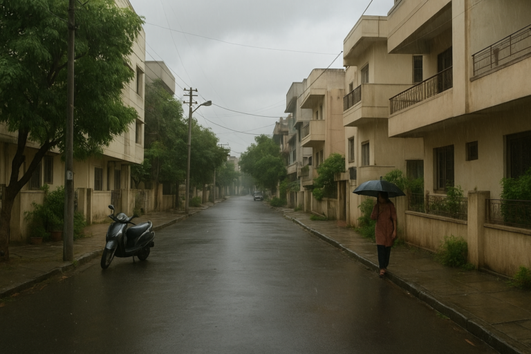 Urban Street in Light Rain